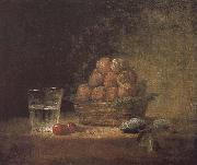 Jean Baptiste Simeon Chardin Lee s basket with two glass cups cherry stone USA oil painting artist